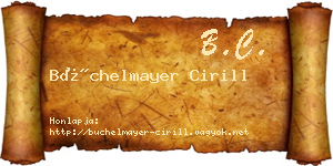 Büchelmayer Cirill névjegykártya